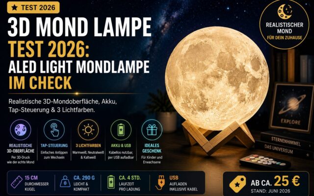 3D Mond Lampe Test 2026: ALED LIGHT Mondlampe im Check