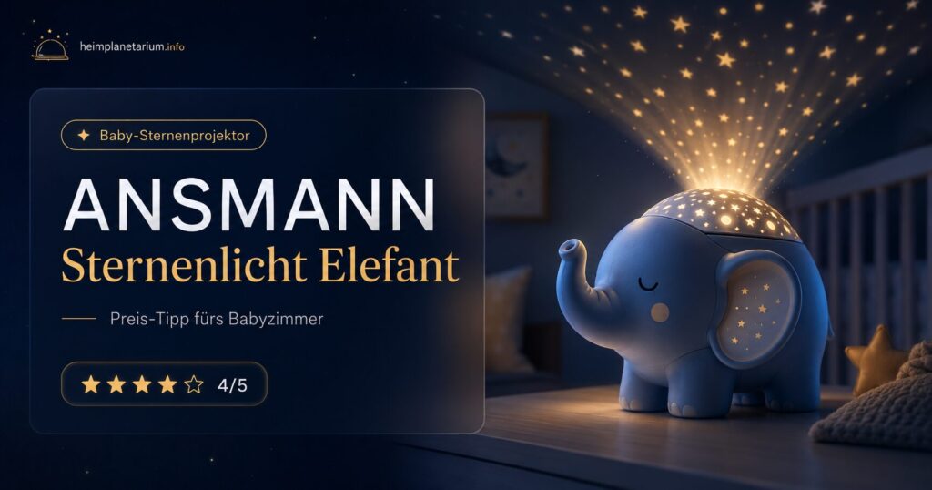 ANSMANN Sternenlicht Elefant als Baby-Sternenprojektor mit sanfter Sternenprojektion im Kinderzimmer