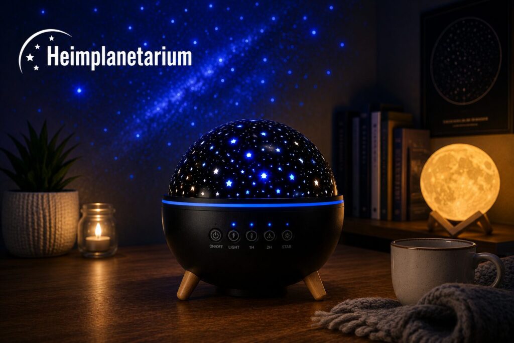 Bresser Junior vs Sega Homestar – Ein direkter Vergleich zwischen dem Bresser Junior AstroPlanetarium Deluxe und dem Sega Homestar Flux, welche die Unterschiede in Design und Projektion hervorhebt.